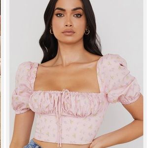 House of cb corset in pink floral